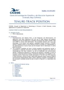 Numbeer: 01.CT01Ceentro de Investiggación Ciientífica y de Edu ucación Superior de EEnsenada, Baja C California.