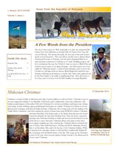 1 January 2015 XXXVIII  News from the Republic of Molossia Volume 3, Issue 1