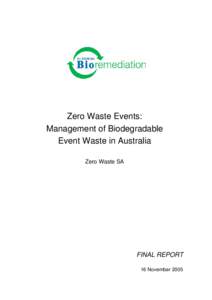 Zero Waste Events: Management of Biodegradable Event Waste in Australia Zero Waste SA  FINAL REPORT