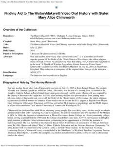 Catholic Church and women / Catholic Church in the United States / Christianity / Catholicism / Oblate Sisters of Providence / Oblate / Oral history