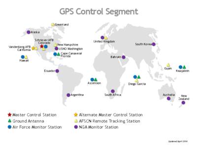 GPS Control Segment Greenland Alaska Schriever AFB Colorado Vandenberg AFB