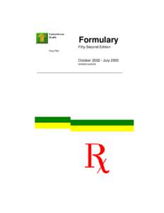 Saskatchewan Health Formulary Fifty-Second Edition