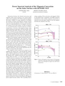Power Spectral Analysis of the Magneto-Convection on the Solar Surface with HINODE SOT KATSUKAWA, Yukio (NAOJ)