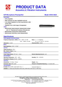 R  PRODUCT DATA Acoustics & Vibration Instruments  AIHUA