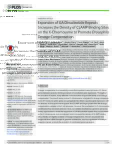 Expansion of GA Dinucleotide Repeats Increases the Density of CLAMP Binding Sites on the X-Chromosome to Promote Drosophila Dosage Compensation