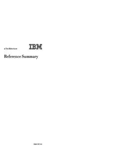 z/Architecture  IBM Reference Summary