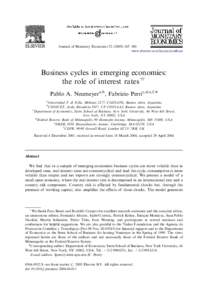 ARTICLE IN PRESS  Journal of Monetary Economics[removed]–380 www.elsevier.com/locate/econbase  Business cycles in emerging economies: