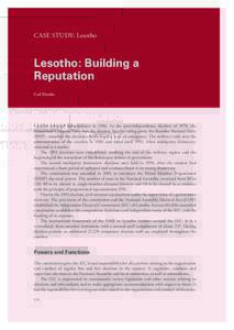 CASE STUDY: Lesotho  Lesotho: Building a Reputation Carl Dundas