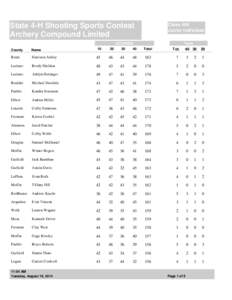 State 4-H Shooting Sports Contest Archery Compound Limited Class 404 Junior Individual