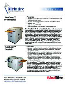 McIntire  Roll Laminators B USINESS PR O DU C TS