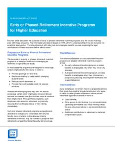 Microsoft Word - Early or Phased Retirement Incentive Programs FINALAA.doc