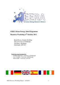 EERA Resource Workshop Report