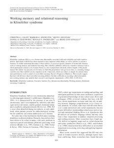 Neuroscience / Attention-deficit hyperactivity disorder / Neuropsychological assessment / Self / Spatial memory / Working memory / Executive dysfunction / Executive functions / Memory / Mind / Cognitive science / Neuropsychology