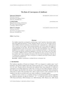 Journal of Machine Learning Research2347  Submitted 8/11; Revised 5/13; Published 8/13 The Rate of Convergence of AdaBoost Indraneel Mukherjee