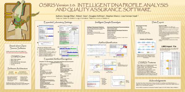 OSIRIS Version 2.0: INTELLIGENT DNA PROFILE ANALYSIS AND QUALITY ASSURANCE SOFTWARE Authors: George Riley1, Robert Goor1, Douglas Hoffman1, Stephen Sherry1, Lisa Forman Neall 2