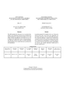 FIFTH SESSION, SEVENTEENTH LEGISLATIVE ASSEMBLY OF THE NORTHWEST TERRITORIES CINQUIÈME SESSION, DIX-SEPTIÈME ASSEMBLÉE LÉGISLATIVE