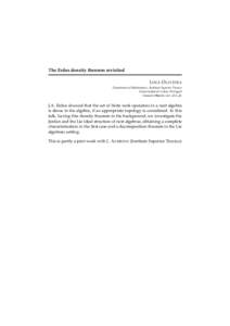 The Erdos density theorem revisited L INA O LIVEIRA Department of Mathematics, Instituto Superior T´ecnico Universidade de Lisboa (Portugal) 