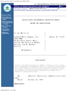 Sunbeam / Drinking water / United States Environmental Protection Agency / Land transport / United States / Water supply and sanitation in the United States / Safe Drinking Water Act / Transport