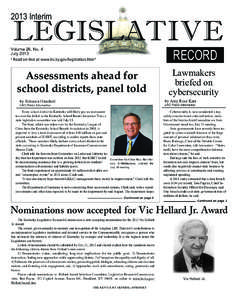 2013 Interim  LEGISLATIVE RECORD  Volume 26, No. 4