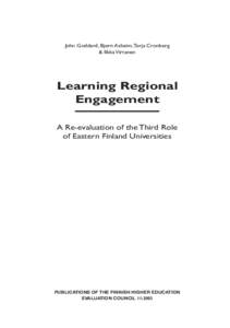 1  John Goddard, Bjørn Asheim, Tarja Cronberg & Ilkka Virtanen  Learning Regional
