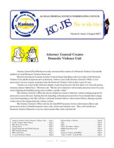 KANSAS CRIMINAL JUSTICE COORDINATING COUNCIL  Newsletter S I J