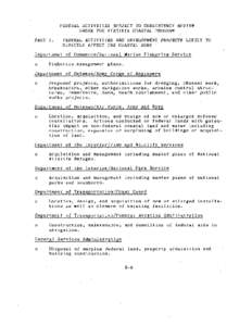 FEDERAL ACTIVITIES SUBJECT TO CONSISTENCY REVIEW UNDER THE VIRGINIA COASTAL PROGRAM PART I. FEDERAL ACTIVITIES AND. DEVELOPMENT PROJECTS LIKELY TO DIRECTLY AFFECT THE COASTAL ZONE