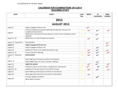 Test / Evaluation / Measurement / Education / Academic term / Calendars