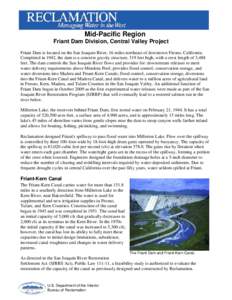 San Joaquin Valley / San Joaquin River / Millerton Lake / Friant Dam / Friant-Kern Canal / Central Valley Project / Madera Canal / Kern River / Fresno /  California / Geography of California / California / Central Valley