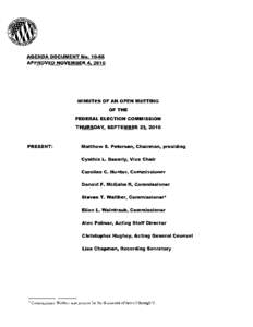 AGENDA DOCUMENT No[removed]APPROVED NOVEMBER 4, 2010 MINu·rES OF AN OPEN MEETING  OF THE