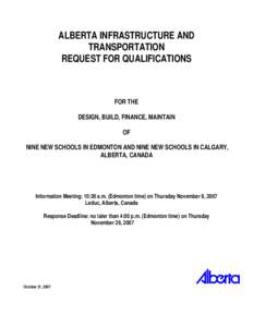 Auctioneering / Outsourcing / Request for proposal / Proposal / Edmonton / Alberta / Calgary / Stoney Trail / Infrastructure / Business / Sales / Procurement