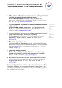 Risk / Management / Environmental social science / Risk management / Safety engineering / National Institute of Occupational Health / Scandinavian Journal of Work /  Environment & Health / Occupational safety and health / Safety / Industrial hygiene