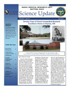 NAVAL MEDICAL RESEARCH UNIT DAYTON, OHIO Science Update Volume 1, Issue 4