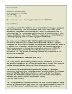 December 29, 2014 National Credit Union Administration Gerald Poliquin, Secretary of the Board 1775 Duke Street Alexandria, VA[removed]RE: