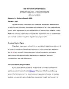 Microsoft Word - Graduate Council Appeal Procedure  Approved 2009