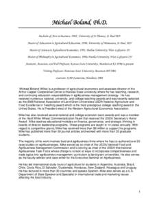 Agricultural economics / Food industry / Agribusiness / Purdue University / Agricultural education / United States Department of Agriculture / University of the Philippines Los Baños College of Economics and Management / Agribusiness Teaching Center / Tippecanoe County /  Indiana / North Central Association of Colleges and Schools / Indiana