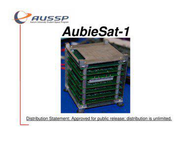 AubieSat-1  Distribution Statement: Approved for public release; distribution is unlimited.