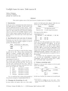 ConTEXt basics for users: Table macros II Aditya Mahajan University of Michigan adityam (at) umich dot edu  Abstract