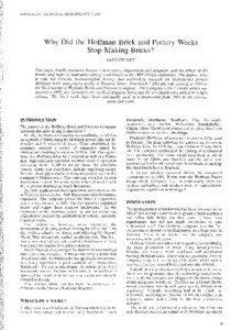 AUSTRALIAN HISTORICAL ARCHAEOLOGY, 7,1989  Why Did the Hoffman Brick and Pottery Works