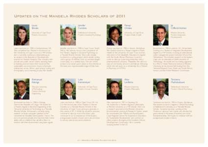 Updates on the Mandela Rhodes Scholars of 2011 		Laura 		Brooks Jennifer 		Carstens