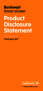 Bankwest Smart eSaver Product Disclosure Statement