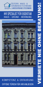 Ihr Spezialist für Eigentum  Haus - Grund - Wohnung K o m p e t e n z & E r fa h r u n g Offene Türen für Ihr Anliegen