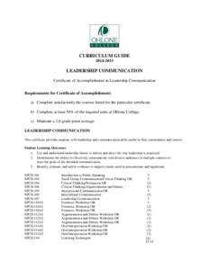 Leadership Communication Certificate of Accomplishment[removed]Curriculum Guide - Ohlone College