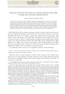 The Economic Journal, 121 (March), 58–88. Doi: j02390.x. Ó 2010 The Author(s). The Economic Journal Ó 2010 Royal Economic Society. Published by Blackwell Publishing, 9600 Garsington Road, Oxfo