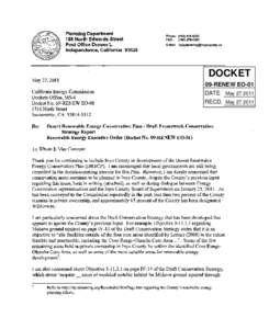 Planning Department 168 North Edwards Street Post Office Drawer L Independence, California[removed]Phone: ([removed]