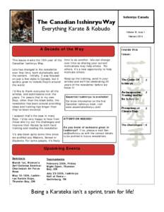 The Canadian Isshinryu Way Everything Karate & Kobudo Isshinryu Canada  Volume 10, Issue 1