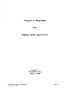 Request for Proposals  For Google Apps Deployment