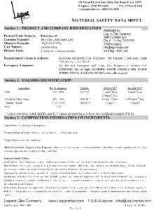 Ball Clay - Tennessee #9 Material Safety Data Sheet