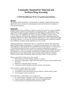 Community Standard for Maternal and Newborn Drug Screening