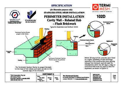 SPECIFICATION (for illustration purposes only) STAINLESS STEEL MESH INSTALLATION  Manufactured under a