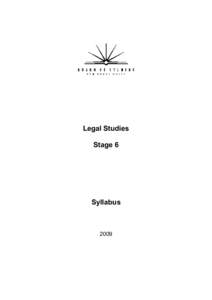 Legal Studies Stage 6 Syllabus